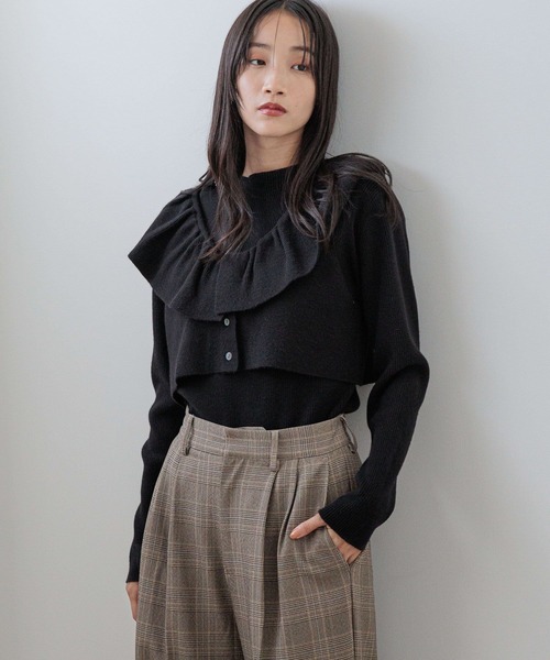 LOWRYS FARM(ローリーズファーム)の「マルチWAYフリル2P 116691(ニット/セーター・レディース・ブルー/グリーン/ベージュ/ブラック・FREE)」の2枚目の写真