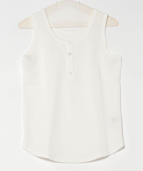 INTERPLANET（インタープラネット）の「ラッセル編ヘンリーネック２ＷＡＹタンク（タンクトップ・レディース・オフホワイト/グレイッシュベージュ/ブラック・FREE）」の8枚目の写真