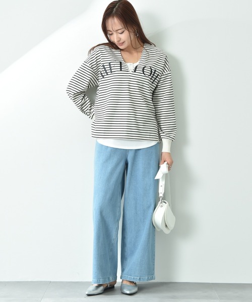 INTERPLANET（インタープラネット）の「ラッセル編ヘンリーネック２ＷＡＹタンク（タンクトップ・レディース・オフホワイト/グレイッシュベージュ/ブラック・FREE）」の12枚目の写真