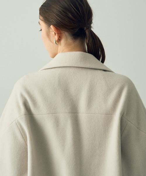 YECCA VECCA（イェッカヴェッカ）の「ビッグカラーウールショートコート（その他アウター・レディース・ライトベージュ/ブラック・FREE）」の19枚目の写真
