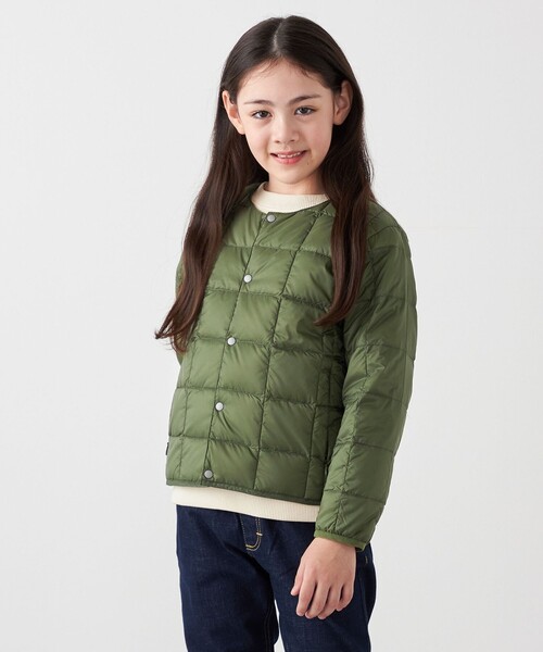 TAION（タイオン）の「TAION: クルーネック ボタン ダウン カーディガン<KIDS>（ダウンジャケット/コート・キッズ・ブラウン/ブラック/オリーブ/ライトブルー・130/150/110）」の4枚目の写真