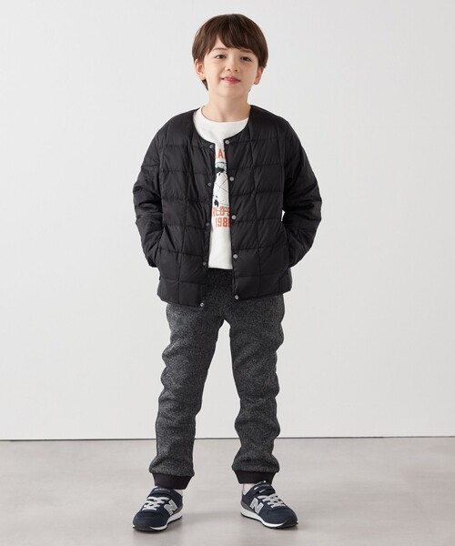 TAION（タイオン）の「TAION: クルーネック ボタン ダウン カーディガン<KIDS>（ダウンジャケット/コート・キッズ・ブラウン/ブラック/オリーブ/ライトブルー・130/150/110）」の5枚目の写真