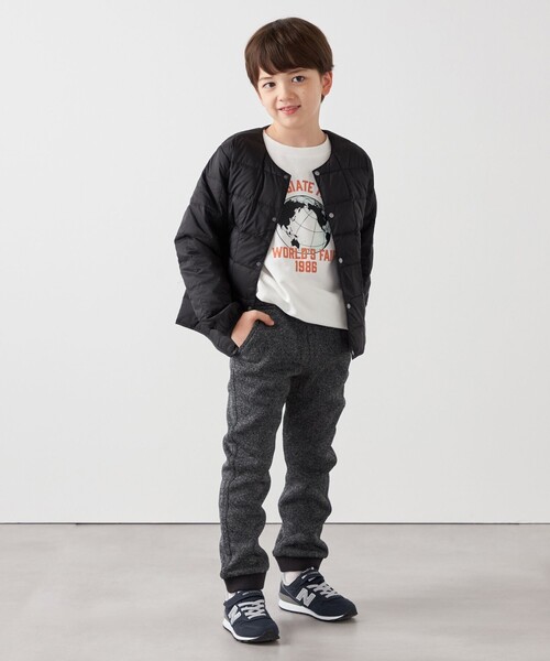 TAION（タイオン）の「TAION: クルーネック ボタン ダウン カーディガン<KIDS>（ダウンジャケット/コート・キッズ・ブラウン/ブラック/オリーブ/ライトブルー・130/150/110）」の6枚目の写真