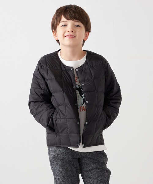 TAION（タイオン）の「TAION: クルーネック ボタン ダウン カーディガン<KIDS>（ダウンジャケット/コート・キッズ・ブラウン/ブラック/オリーブ/ライトブルー・130/150/110）」の7枚目の写真