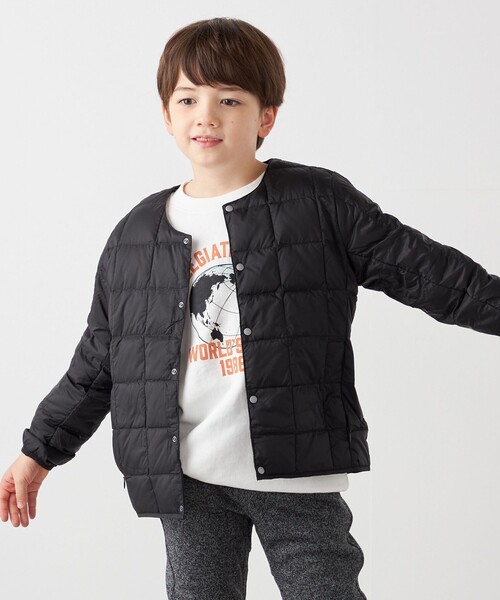 TAION（タイオン）の「TAION: クルーネック ボタン ダウン カーディガン<KIDS>（ダウンジャケット/コート・キッズ・ブラウン/ブラック/オリーブ/ライトブルー・130/150/110）」の8枚目の写真
