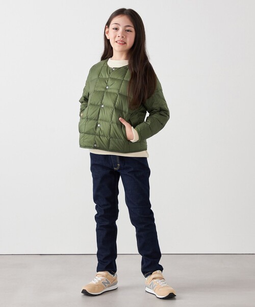 TAION（タイオン）の「TAION: クルーネック ボタン ダウン カーディガン<KIDS>（ダウンジャケット/コート・キッズ・ブラウン/ブラック/オリーブ/ライトブルー・130/150/110）」の16枚目の写真