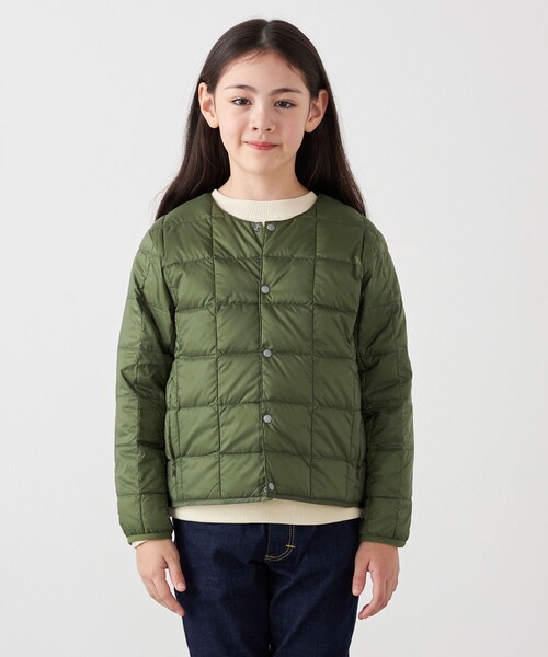 TAION（タイオン）の「TAION: クルーネック ボタン ダウン カーディガン<KIDS>（ダウンジャケット/コート・キッズ・ブラウン/ブラック/オリーブ/ライトブルー・130/150/110）」の17枚目の写真