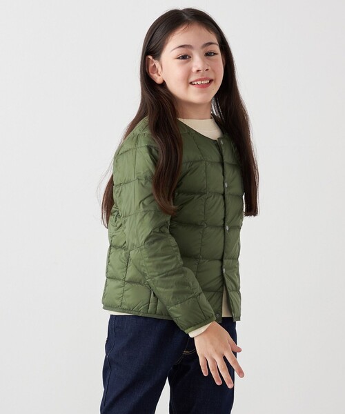 TAION（タイオン）の「TAION: クルーネック ボタン ダウン カーディガン<KIDS>（ダウンジャケット/コート・キッズ・ブラウン/ブラック/オリーブ/ライトブルー・130/150/110）」の19枚目の写真