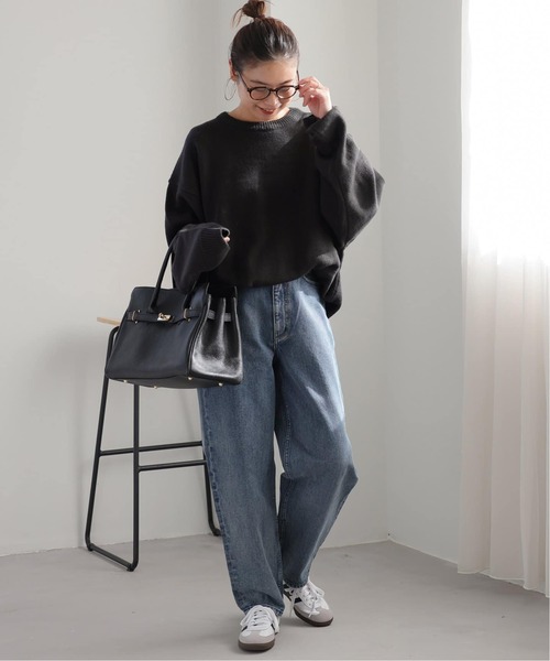 LOGAN knitting mills(ローガンニッティングミルズ)の「《WEB限定追加2》別注【LOGAN Knitting Mills】*RELUMEジャカードニット(ニット/セーター・レディース・ブラック/チャコールグレー・FREE)」の3枚目の写真