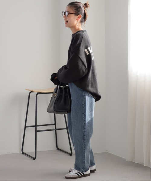 LOGAN knitting mills(ローガンニッティングミルズ)の「《WEB限定追加2》別注【LOGAN Knitting Mills】*RELUMEジャカードニット(ニット/セーター・レディース・ブラック/チャコールグレー・FREE)」の4枚目の写真