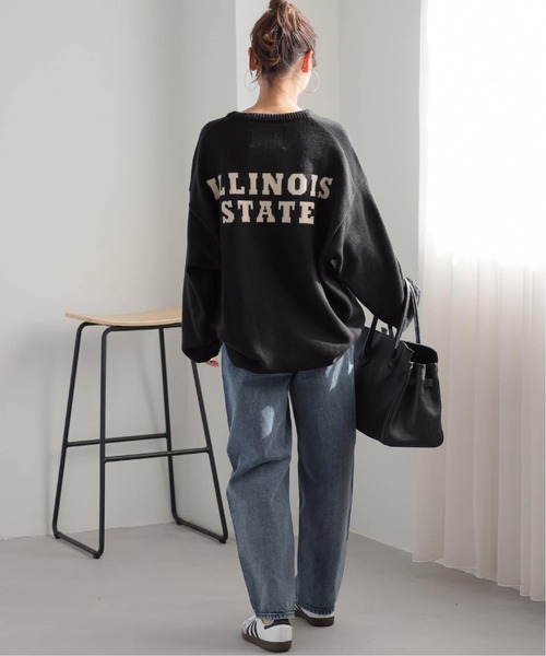 LOGAN knitting mills(ローガンニッティングミルズ)の「《WEB限定追加2》別注【LOGAN Knitting Mills】*RELUMEジャカードニット(ニット/セーター・レディース・ブラック/チャコールグレー・FREE)」の5枚目の写真