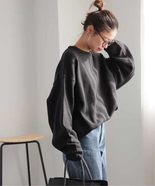LOGAN knitting mills(ローガンニッティングミルズ)の「《WEB限定追加2》別注【LOGAN Knitting Mills】*RELUMEジャカードニット(ニット/セーター・レディース・ブラック/チャコールグレー・FREE)」の10枚目の写真