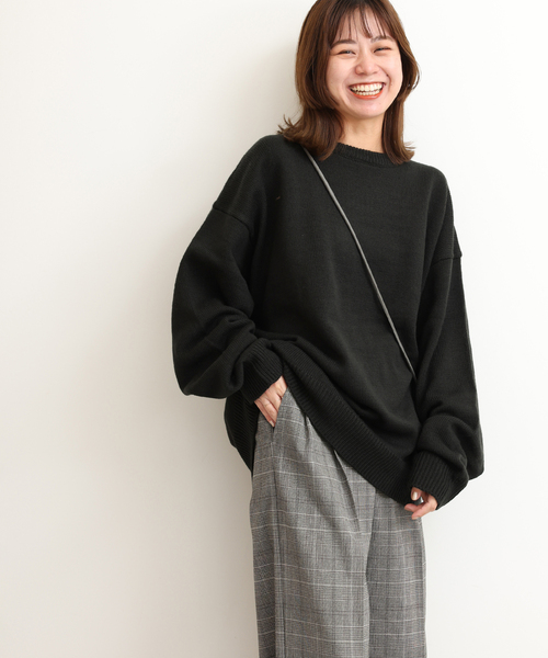 LOGAN knitting mills(ローガンニッティングミルズ)の「《WEB限定追加2》別注【LOGAN Knitting Mills】*RELUMEジャカードニット(ニット/セーター・レディース・ブラック/チャコールグレー・FREE)」の20枚目の写真