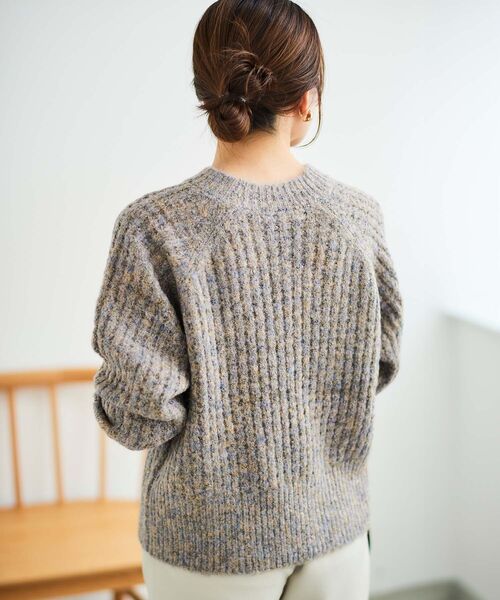 le.coeur blanc(ルクールブラン)の「ミックスカラー柄アミニット(ニット/セーター・レディース・サックスブルー/ベージュ・38)」の10枚目の写真