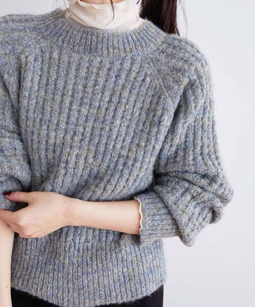 le.coeur blanc(ルクールブラン)の「ミックスカラー柄アミニット(ニット/セーター・レディース・サックスブルー/ベージュ・38)」の18枚目の写真
