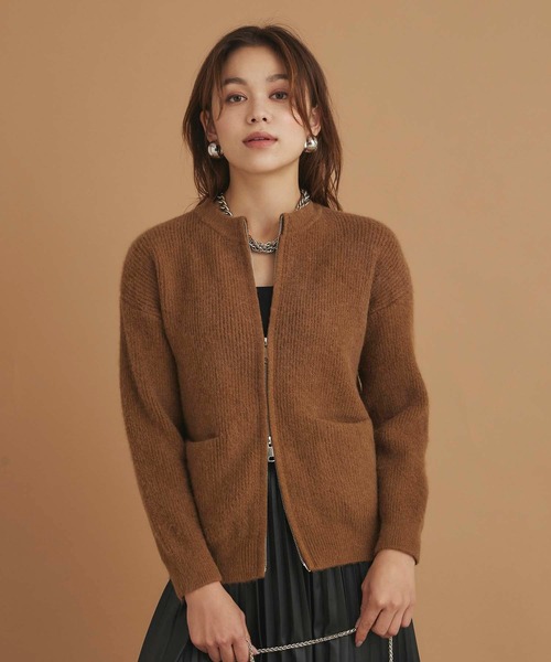 Edit Sheen（エディットシーン）の「ニットジップカーディガン（カーディガン/ボレロ・レディース・オフホワイト/キャメル/ブラック・M）」の22枚目の写真