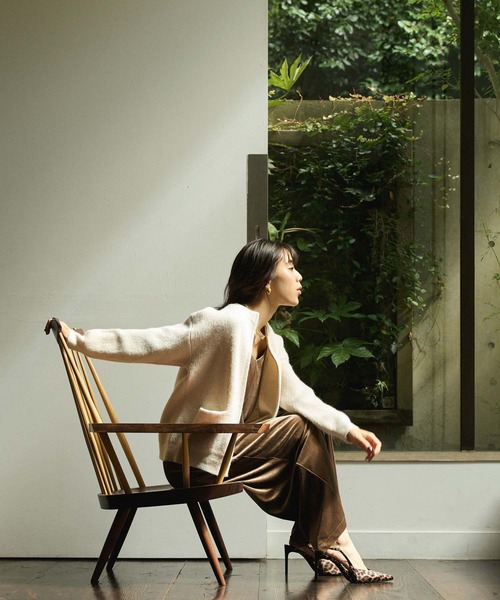 Edit Sheen（エディットシーン）の「ニットジップカーディガン（カーディガン/ボレロ・レディース・オフホワイト/キャメル/ブラック・M）」の13枚目の写真