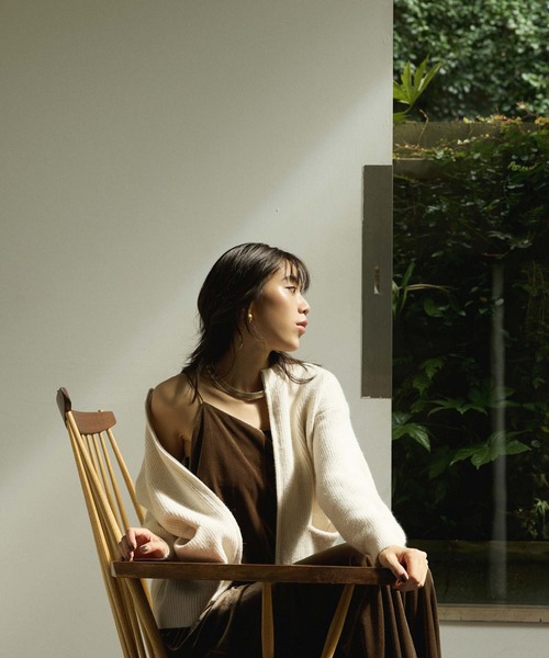 Edit Sheen（エディットシーン）の「ニットジップカーディガン（カーディガン/ボレロ・レディース・オフホワイト/キャメル/ブラック・M）」の14枚目の写真