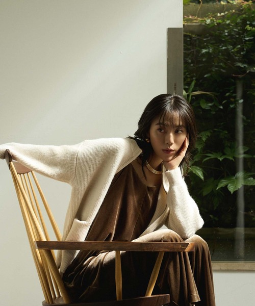 Edit Sheen（エディットシーン）の「ニットジップカーディガン（カーディガン/ボレロ・レディース・オフホワイト/キャメル/ブラック・M）」の15枚目の写真