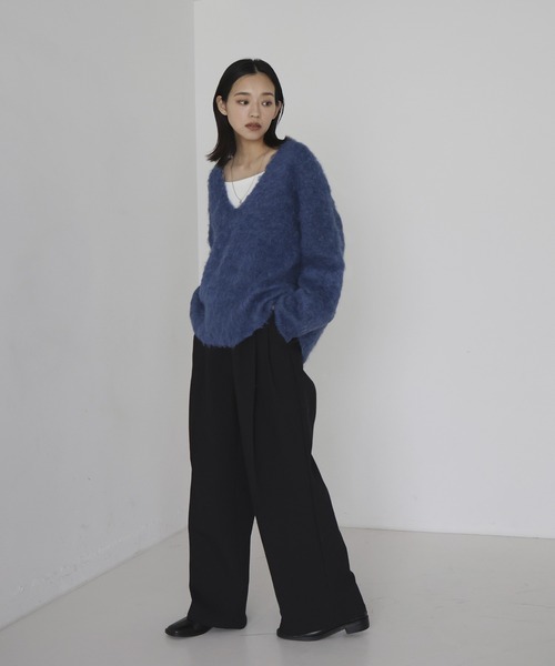 りえまま⭐️様　Vニット セール】ミックスシャギー Vネックニット（ニット/セーター）｜hellam