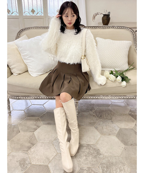 MIIA（ミーア）の「ロングシャギーニット（ニット/セーター・レディース・ピンク/ブラック/オフホワイト・FREE）」の22枚目の写真