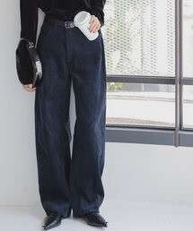 コーデュロイバレルレッグカーブパンツ