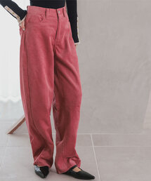 コーデュロイバレルレッグカーブパンツ