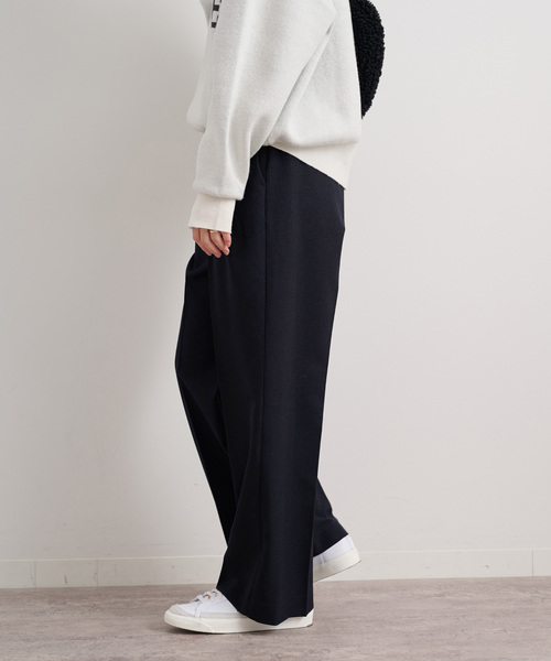 JOURNAL STANDARD relume(ジャーナルスタンダード レリューム)の「《追加》ウールライクタックギャザーパンツ(スラックス・レディース・グレー/ブラック・36/38)」の4枚目の写真