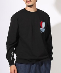 LUXSTYLE（ラグスタイル）の「デニムアップリケ刺繍ワンポイントロンT（Tシャツ/カットソー・メンズ）」