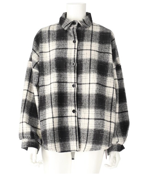 ANAP（アナップ）の「裏ボアチェックシャツ（シャツ/ブラウス・レディース・ベージュ/ブラック・FREE）」の15枚目の写真