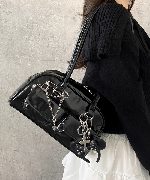 ❤ポケット付き❤dopタンバリン&キャットボアベスト【black✕black】 ボアスタンドベスト - ジャケット/アウター通販 | 人気レディース