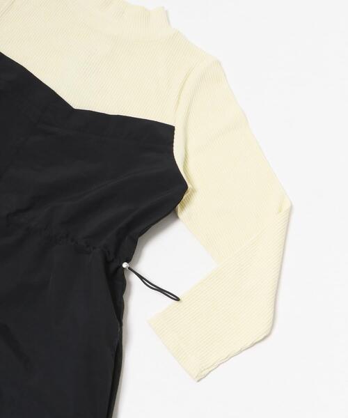 ITEMS URBANRESEARCH（アイテムズ アーバンリサーチ）の「リブドッキングナイロンワンピース（ワンピース・レディース・キャメル/ブラック・FREE）」の7枚目の写真