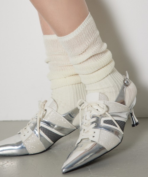 rienda（リエンダ）の「ルーズシアーソックス2（ソックス/靴下・レディース・ホワイト/ライトグレー・FREE）」の2枚目の写真