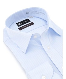Perfect Suit FActory(パーフェクトスーツファクトリー)の【ノンアイロン】長袖ワイシャツ シャドウストライプ柄 サックス(ビジネスシャツ)