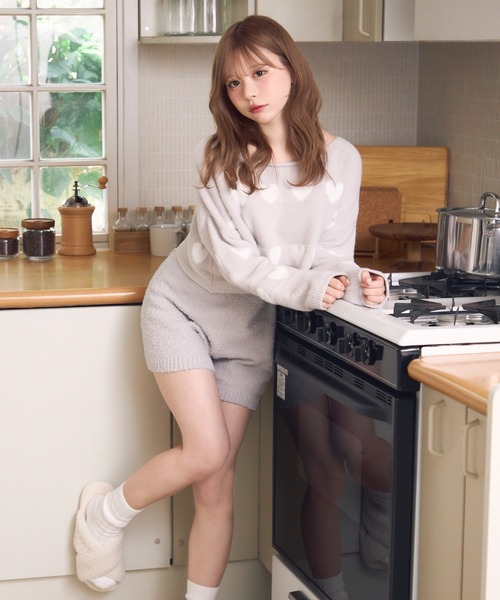 【美品】EDIT.FOR LULU ホワイト ハート柄 ルームウェア EDIT. FOR LULU（エディットフォールル）の「petite LULU ダブル