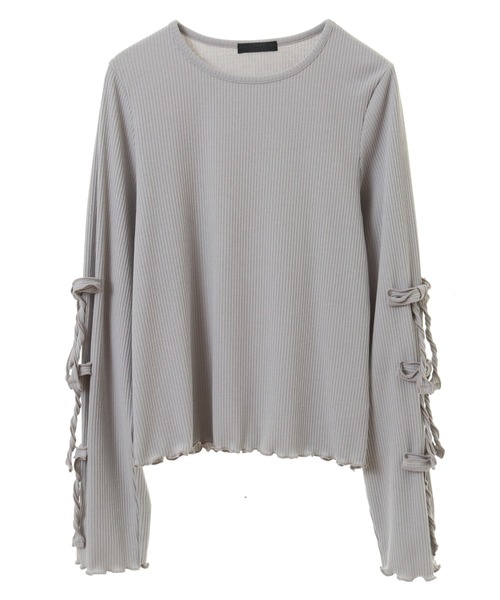 Candy Stripper（キャンディストリッパー）の「TINY RIBBON トップス（Tシャツ/カットソー・レディース・ブラック/アイボリー/ライトグレー・FREE）」の17枚目の写真