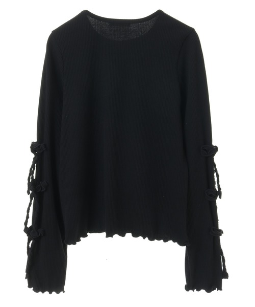 Candy Stripper（キャンディストリッパー）の「TINY RIBBON トップス（Tシャツ/カットソー・レディース・ブラック/アイボリー/ライトグレー・FREE）」の19枚目の写真