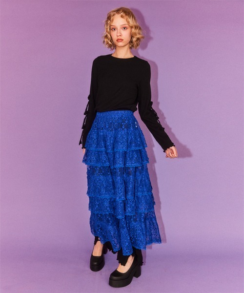 Candy Stripper（キャンディストリッパー）の「TINY RIBBON トップス（Tシャツ/カットソー・レディース・ブラック/アイボリー/ライトグレー・FREE）」の4枚目の写真