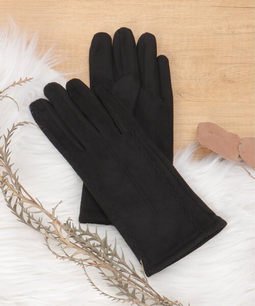 LBC（エルビーシー）の「ライン入りグローブ（手袋・レディース・ブラック/ベージュ・FREE）」の3枚目の写真