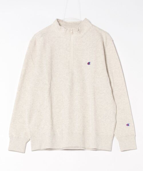 Champion(チャンピオン)の「【CHAMPION/チャンピオン】フレンチテリーハーフジッププルオーバー 裏毛 C3-B020(スウェット・メンズ・オフホワイト/杢グレー/ブラック/ホワイト・MEDIUM/LARGE/X-LARGE)」の2枚目の写真