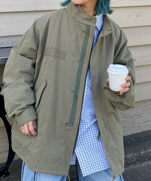 CIAOPANIC TYPY（チャオパニックティピー）の「ユニセックスマルチウェイM-65ショートモッズコート（モッズコート・メンズ・カーキ/オフホワイト・MEDIUM/LARGE）」の16枚目の写真