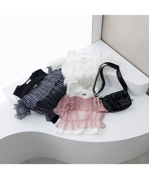 algy(アルジー)の「リボンギャザーショルダー(ショルダーバッグ・キッズ・ブラック/アイボリー/シルバー・FREE)」の17枚目の写真