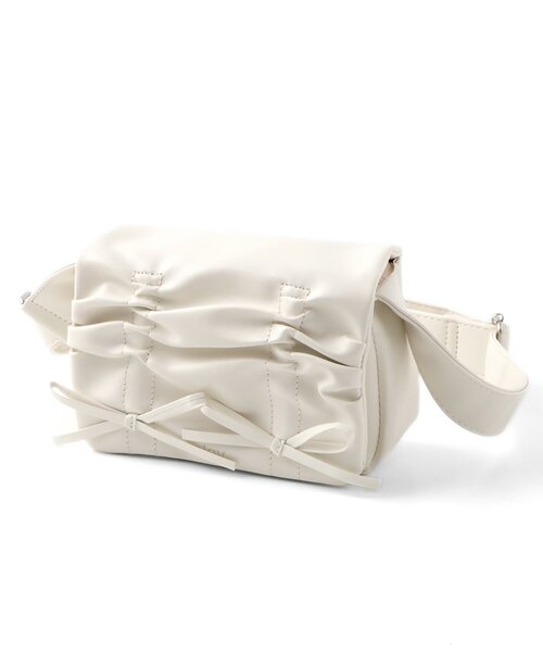 algy(アルジー)の「リボンギャザーショルダー(ショルダーバッグ・キッズ・ブラック/アイボリー/シルバー・FREE)」の5枚目の写真