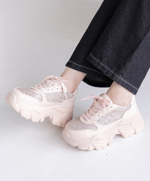 attagirl（アタガール）の「厚底グリッタースニーカー（スニーカー・レディース・ブラック/ホワイト/ピンク・S/M/L/LL/3L）」の3枚目の写真