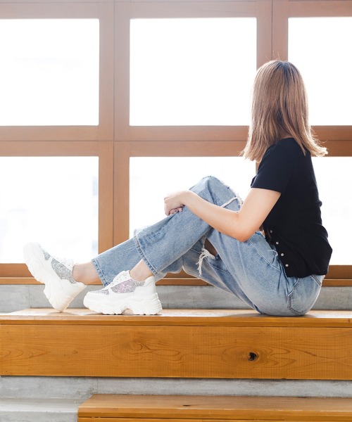 attagirl（アタガール）の「厚底グリッタースニーカー（スニーカー・レディース・ブラック/ホワイト/ピンク・S/M/L/LL/3L）」の7枚目の写真