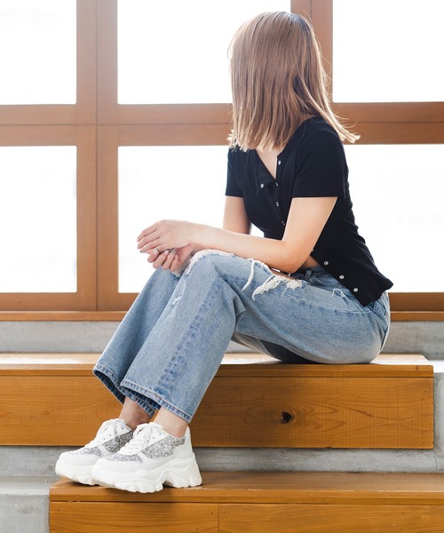 attagirl（アタガール）の「厚底グリッタースニーカー（スニーカー・レディース・ブラック/ホワイト/ピンク・S/M/L/LL/3L）」の8枚目の写真