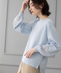 OPAQUE.CLIP | ジョーゼット切替スリーブニット【洗濯機洗い可】(ニット/セーター)