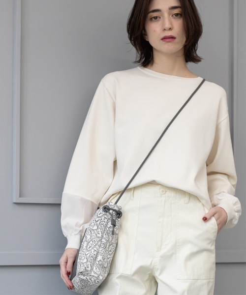 OPAQUE.CLIP(オペークドットクリップ)の「ジョーゼット切替スリーブニット【洗濯機洗い可】(ニット/セーター・レディース・サックスブルー/ブラック/ライトグレー/イエロー系その他/アイボリー・38/40/36/42)」の3枚目の写真