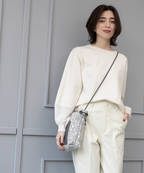 OPAQUE.CLIP(オペークドットクリップ)の「ジョーゼット切替スリーブニット【洗濯機洗い可】(ニット/セーター・レディース・サックスブルー/ブラック/ライトグレー/イエロー系その他/アイボリー・38/40/36/42)」の7枚目の写真