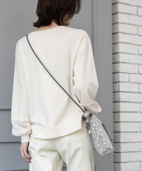 OPAQUE.CLIP(オペークドットクリップ)の「ジョーゼット切替スリーブニット【洗濯機洗い可】(ニット/セーター・レディース・サックスブルー/ブラック/ライトグレー/イエロー系その他/アイボリー・38/40/36/42)」の9枚目の写真